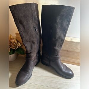 Lauren Ralph Lauren McLeod Boots Shoes Women's Brown Knee High Pull-On
